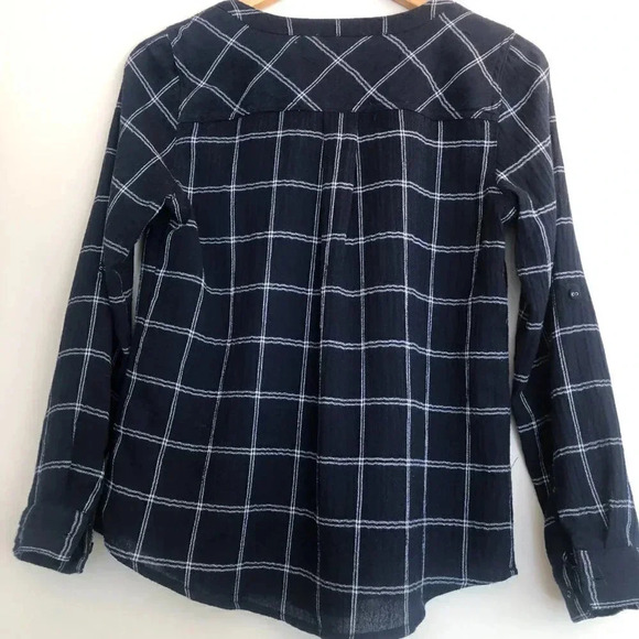 Skies Are Blue Navy and White Long Sleeve Shirt XSP - Picture 3 of 5